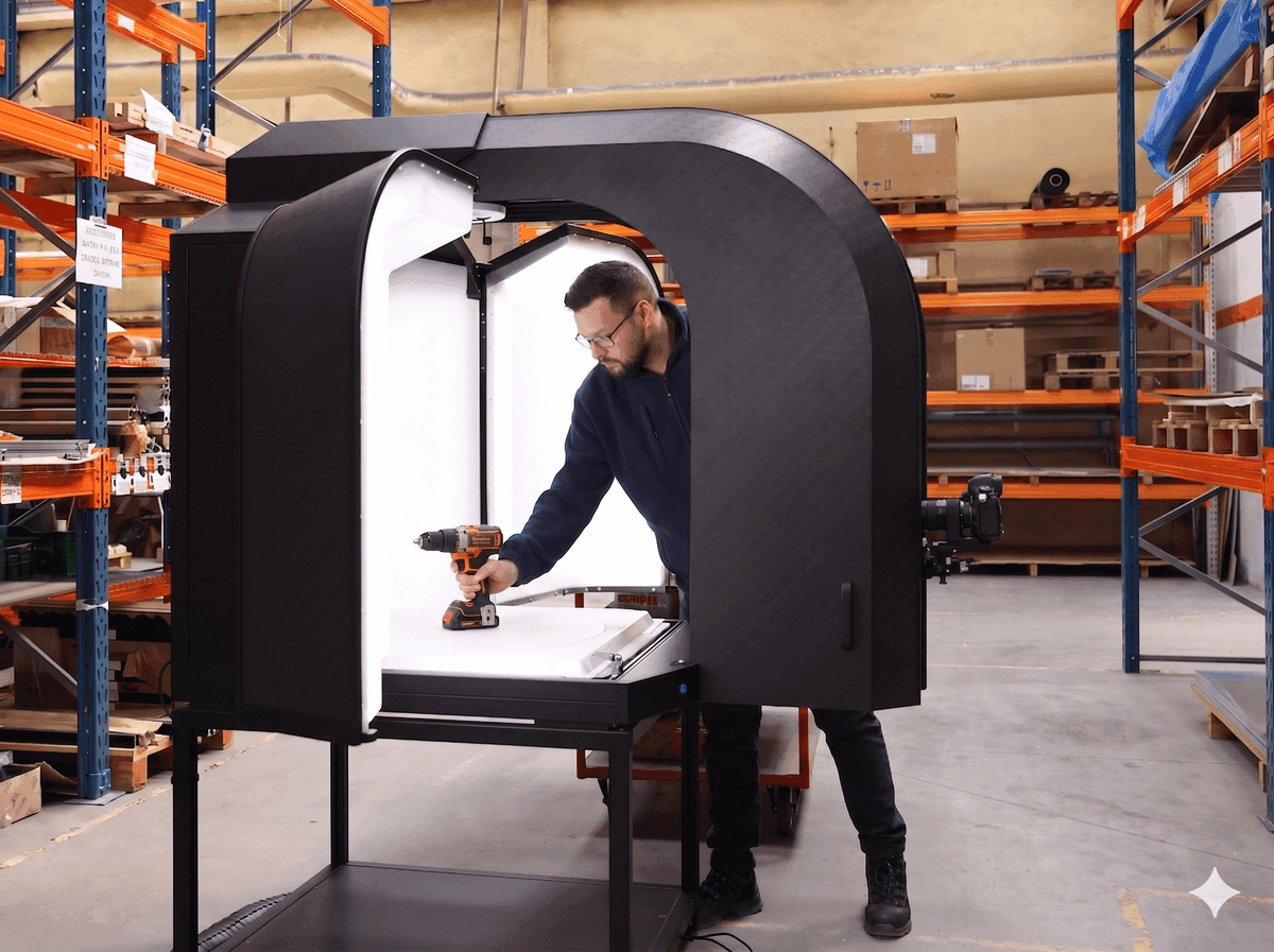 Fluxo de trabalho de digitalização industrial da Orbitvu