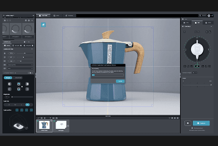 Orbitvu Station visualização Edit com configurações de captura de produto