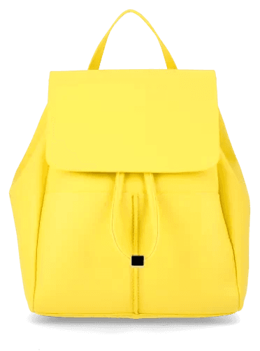 Mochila amarela como exemplo de fotografia de produto