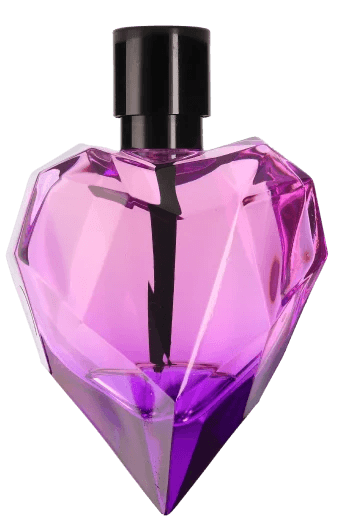 Frasco de perfume roxo como exemplo de fotografia de produto em 360°